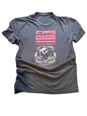 Supra Black Short Sleeve Tee with Red Graphic Car Print